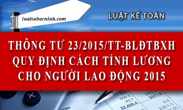 Thông tư 23/2015/TT-BLĐTBXH ngày 23/06/2015